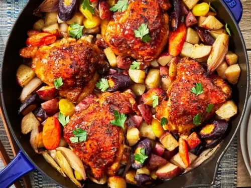 Пикантно Пилешко с Мед на Тиган