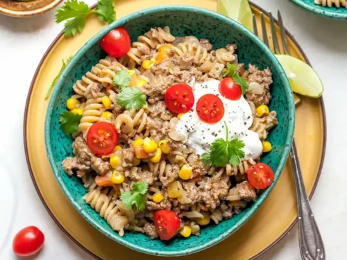 Фузили с Телешка Кайма и Салца Пико де Гайо